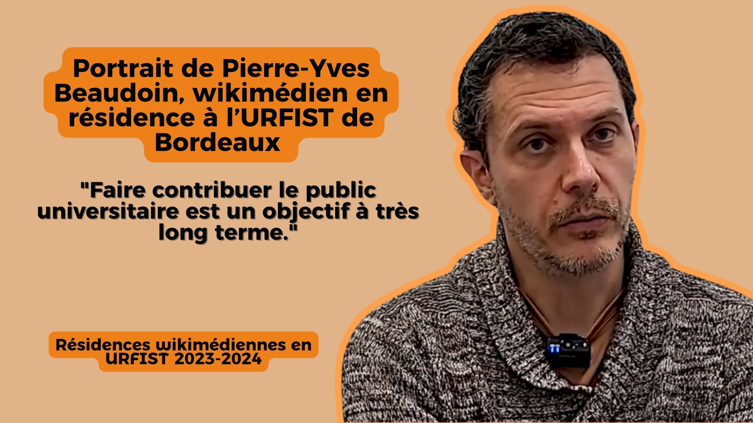 Entretien de Pierre-Yves Beaudouin I Résidence Wikimédia (URFIST Bordeaux)